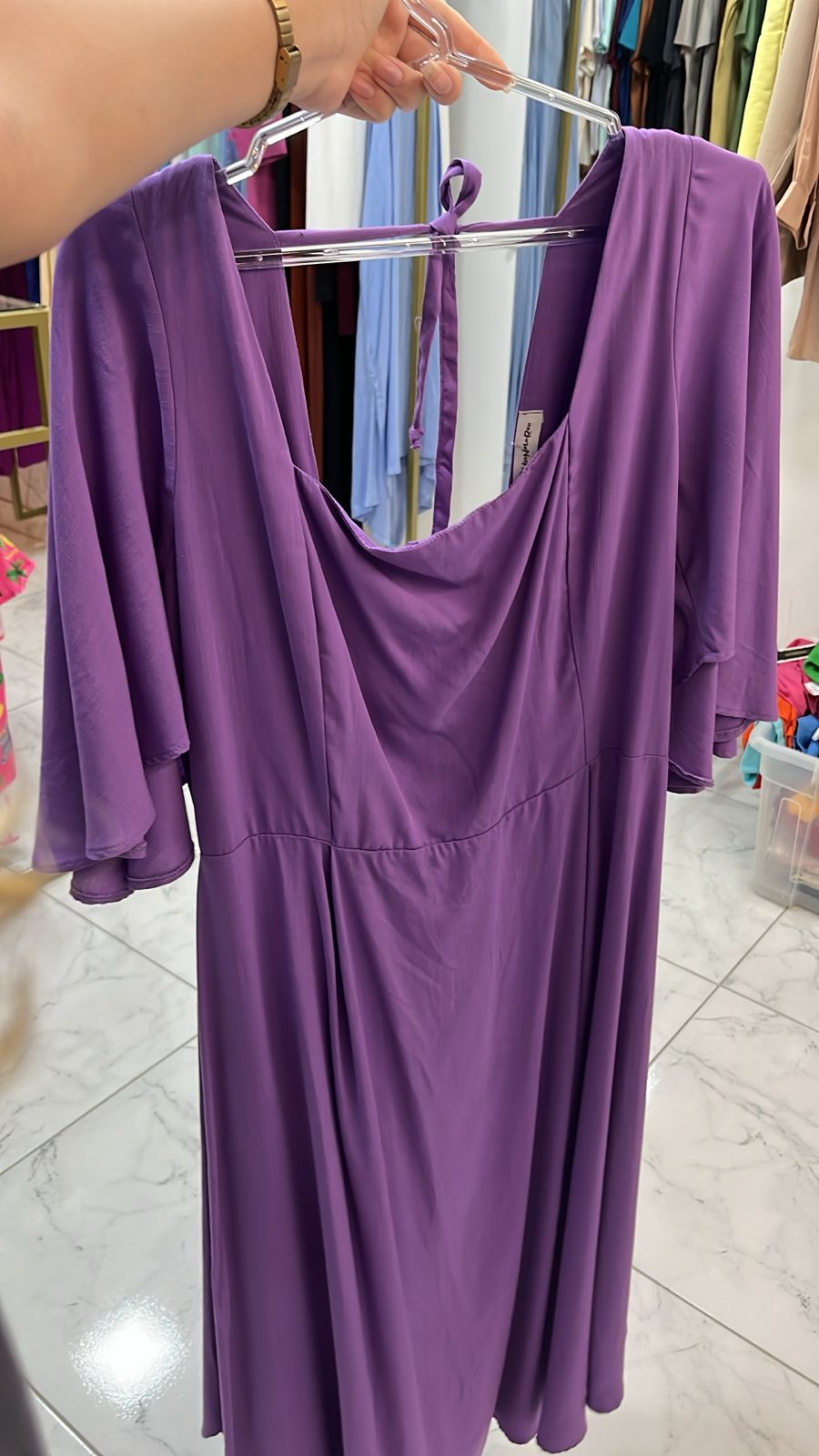 Vestido Baulado Tira Costas